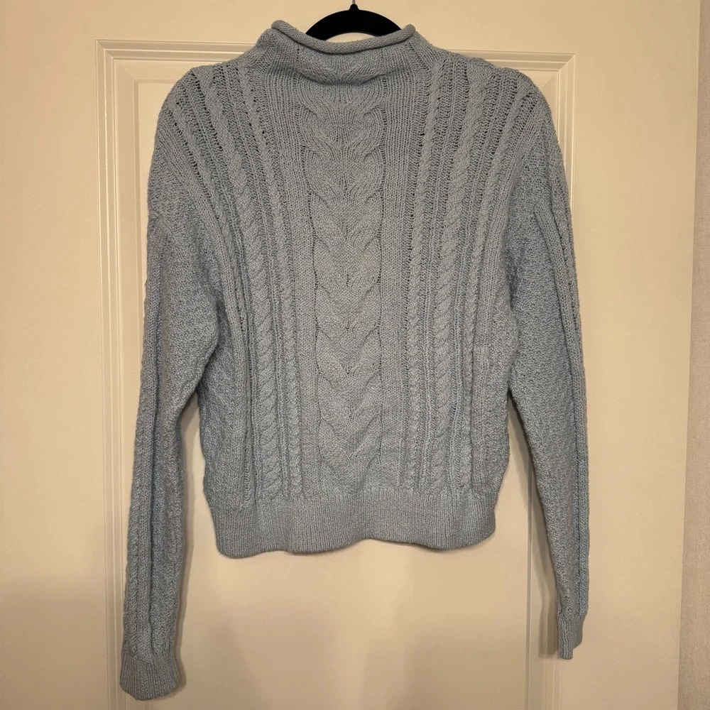 J Crew Cable Knit Sweater in Light Blue - Picture 3 of 3